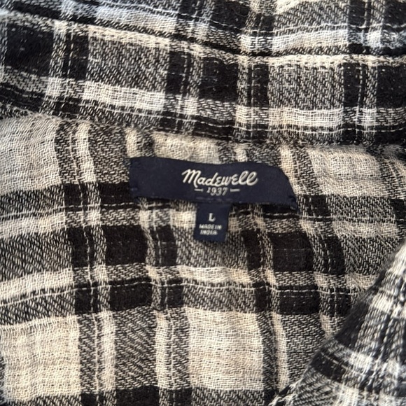 Madewell Kemp Plaid Ex-Boyfriend Shirt Size large - Picture 3 of 4